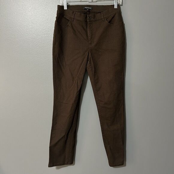 Lafayette 148 Trouser Pants Size 6 Brown Textured Casual Womens Stretch - Picture 1 of 12